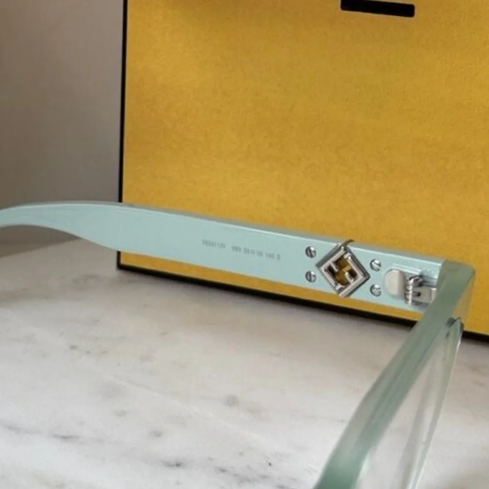 New! Fendi FE50117F 093 Transparent Green Eyeglasses, Authentic